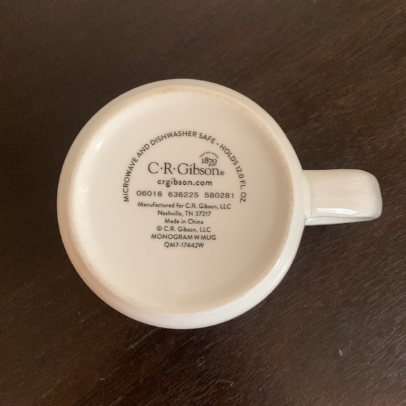 C.R. Gibson ''W'' Monogram Coffee Mug - Picture 6 of 6